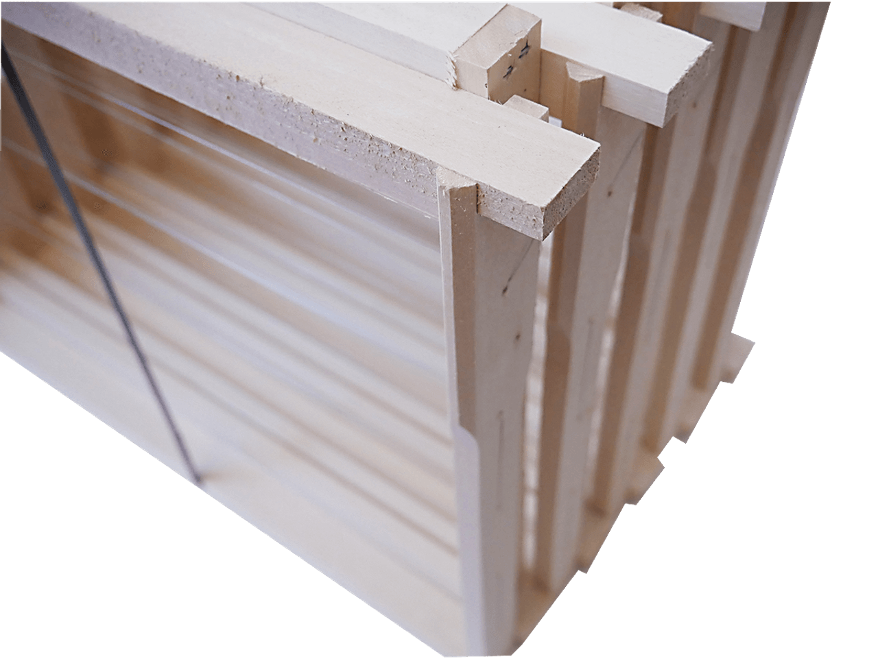 40 Rähmchen - Breitwabe ÖBW, Hoffmann-Seiten. 457x425x255mm.  Preis: 1,35,-€/Stk